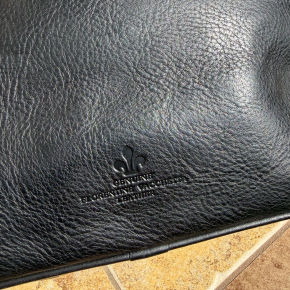 RARE Dooney & Bourke BLACK Florentine Vacchetta Leather Domed Satchel HANDBAG - Picture 7 of 11